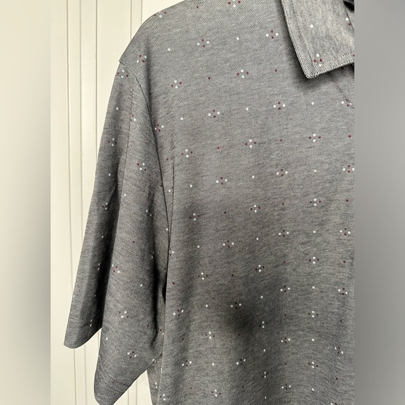 Travis Mathew Polo Shirt Mens Large Gray Dot Golf Pima Cotton Spring Sports - Picture 2 of 12